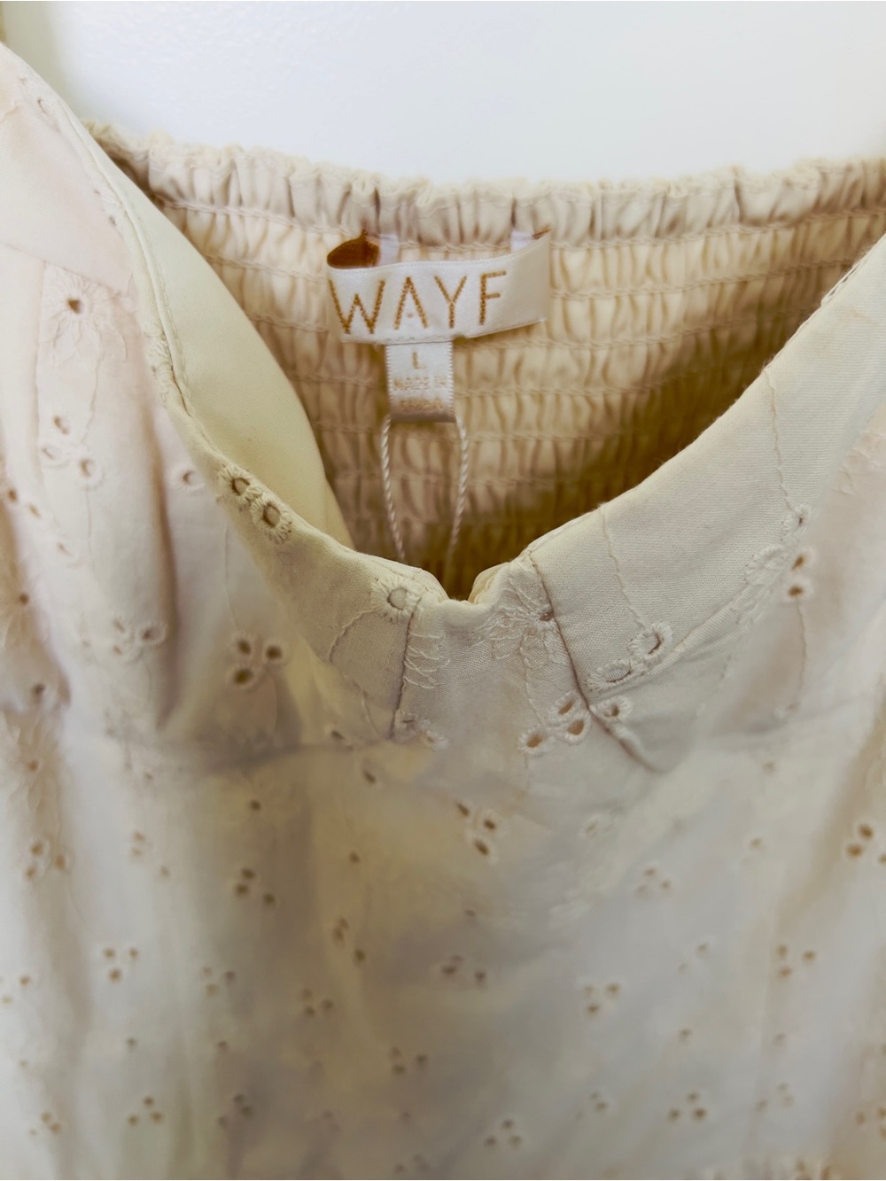 Wayf Cream Eyelet Midi Dress - Picture 6 of 7